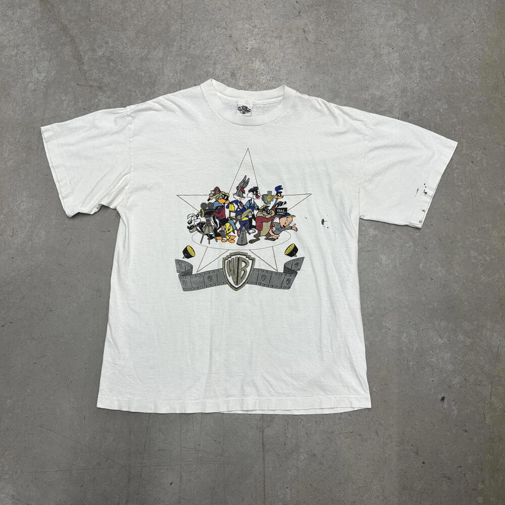 Vintage 90s Warner Bros Looney Tunes Filming Graphic Flawed T-Shirt Extra Large